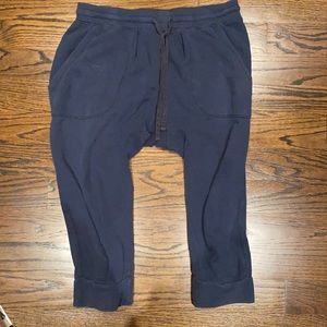 Cropped knit drop crotch jogger pants